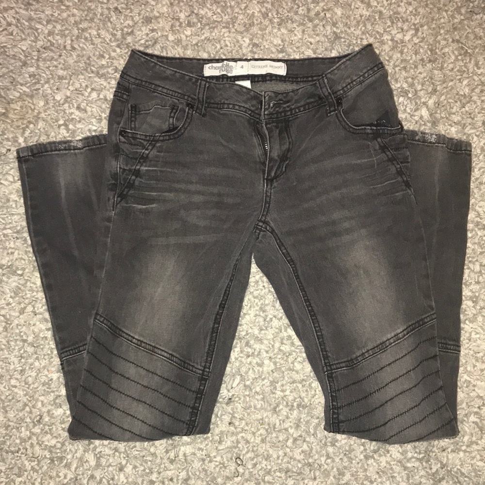 Distressed Geometric Grunge Black ‘Jeans’